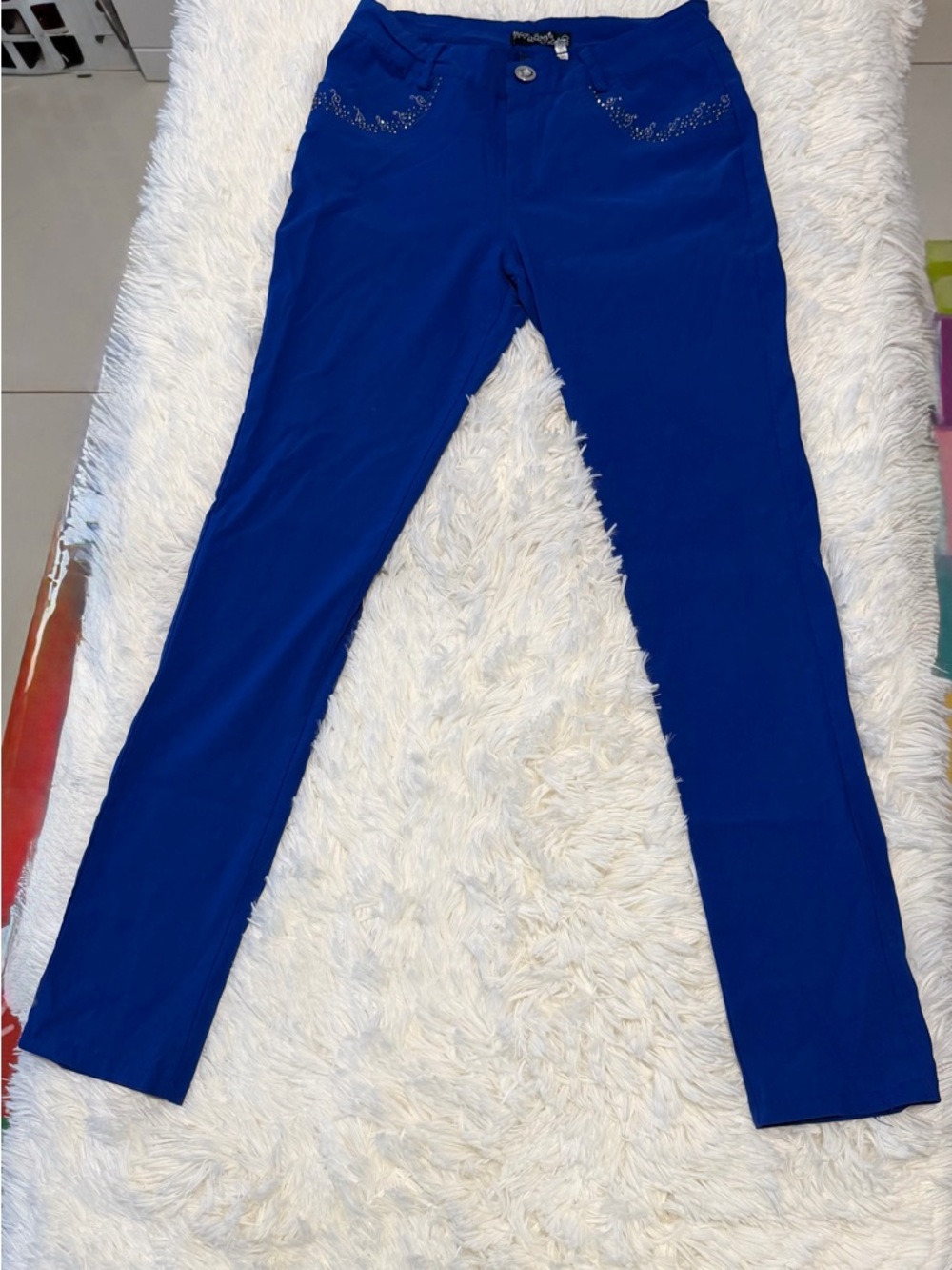 Royal Blue Slim Dress Pants